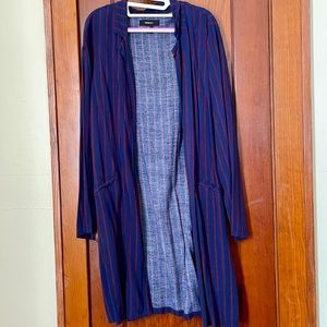 Forever 21 Striped Open-Front Duster